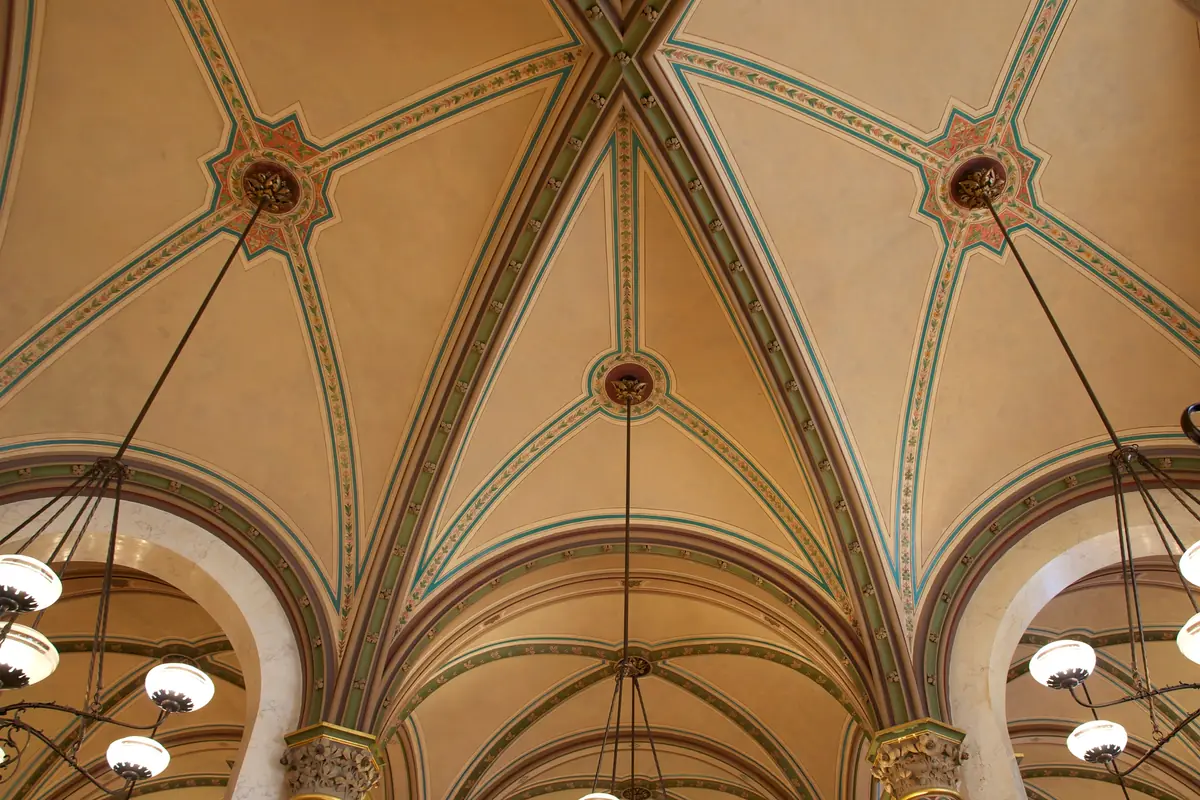 The painted vault of a Viennese coffee house